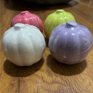 Colorful Pumpkin-Shaped Bath Bombs